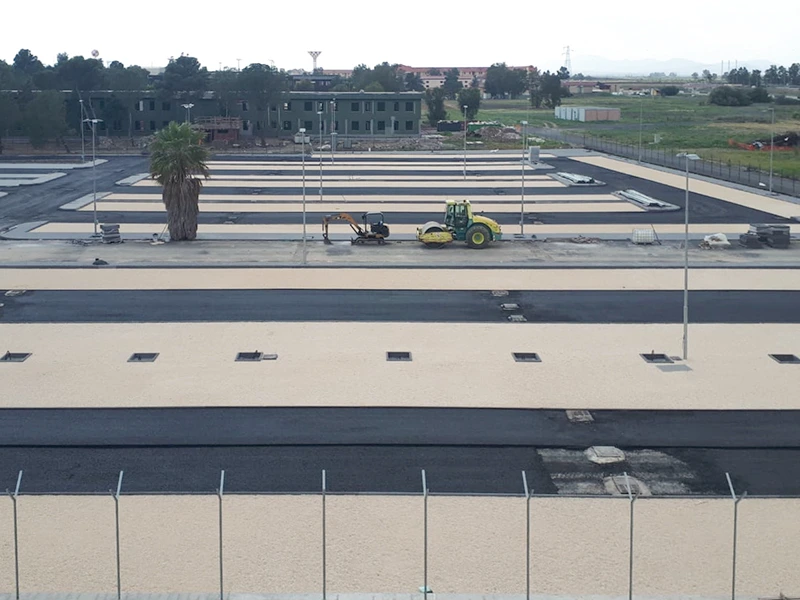 Driveway parking area with grass finish for Sigonella Air Force Airport